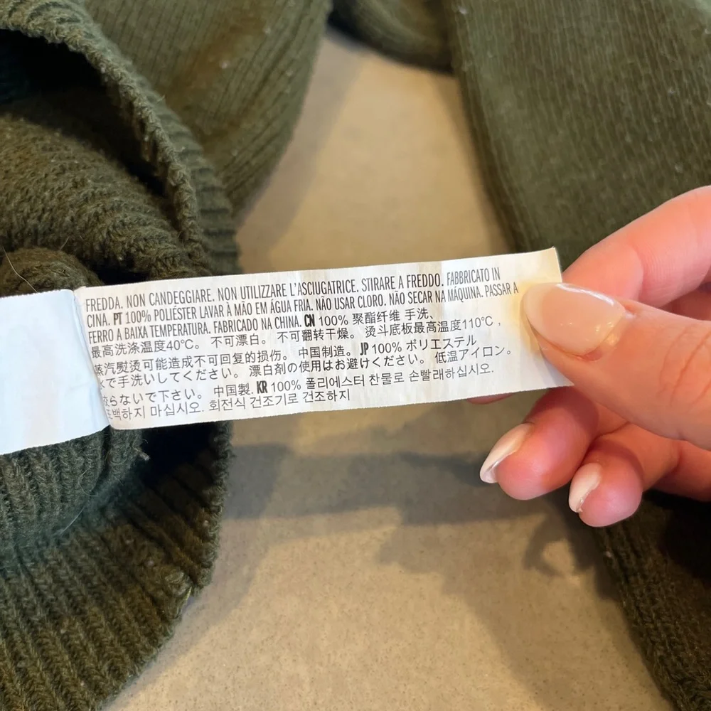 Endless Rose Olive Lace-Up Crewneck Sweater